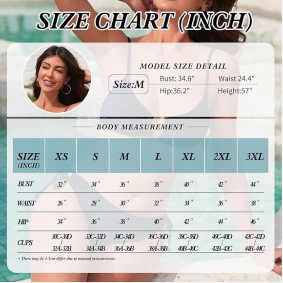 NWT Women's Black Shiny Bikini Set Size Medium - Picture 4 of 5